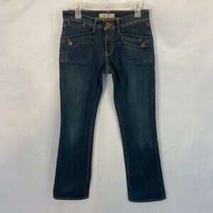 Old Navy Women's Jeans Sz 6 (28 x 30) Mid Rise Bootcut Flap Pockets Medium Wash